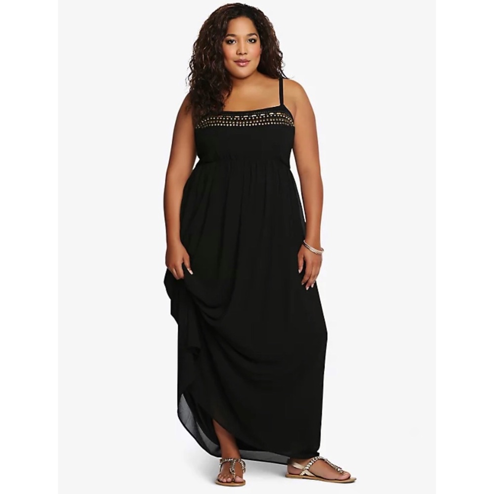 Torrid Embellished Chiffon Tank Maxi Dress